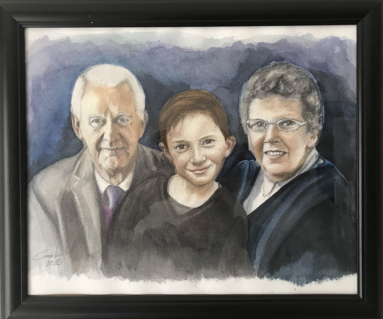 Painted family portrait