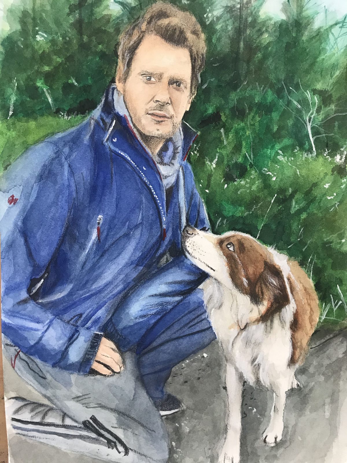 Man with Dog Portrait
