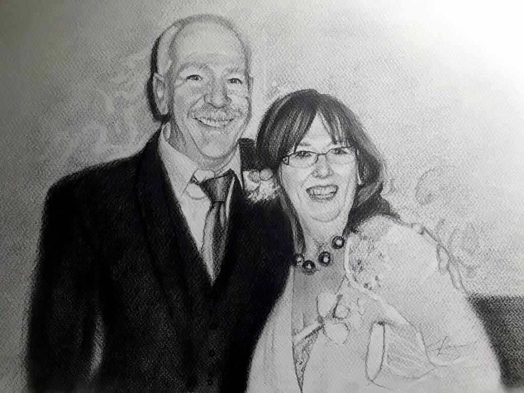 Pencil portrait of Married Couple 2023