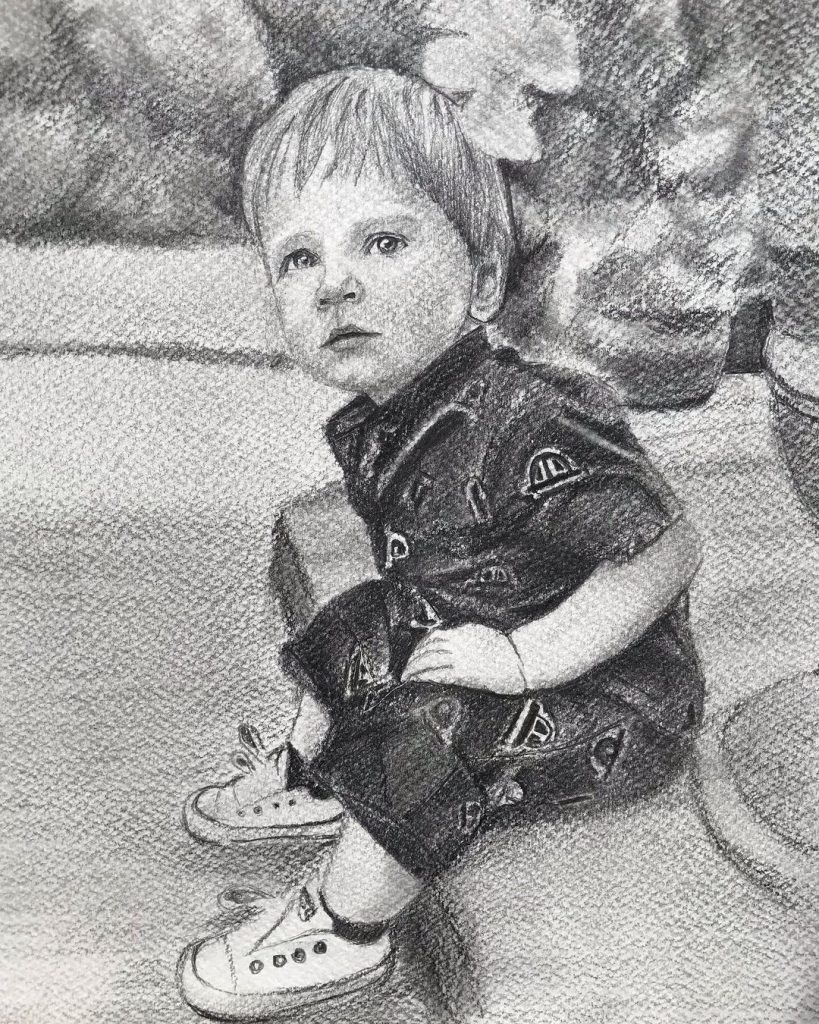 Pencil portrait of a boy